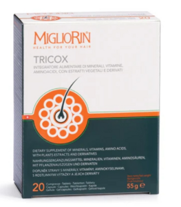 Tricox Migliorin – 3‑in‑1 - complete kuur tegen haaruitval en voor krachtige haargroei - 60 capsules, 55,5g